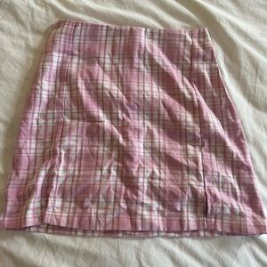 Pink Brandy Melville plaid mini skirt